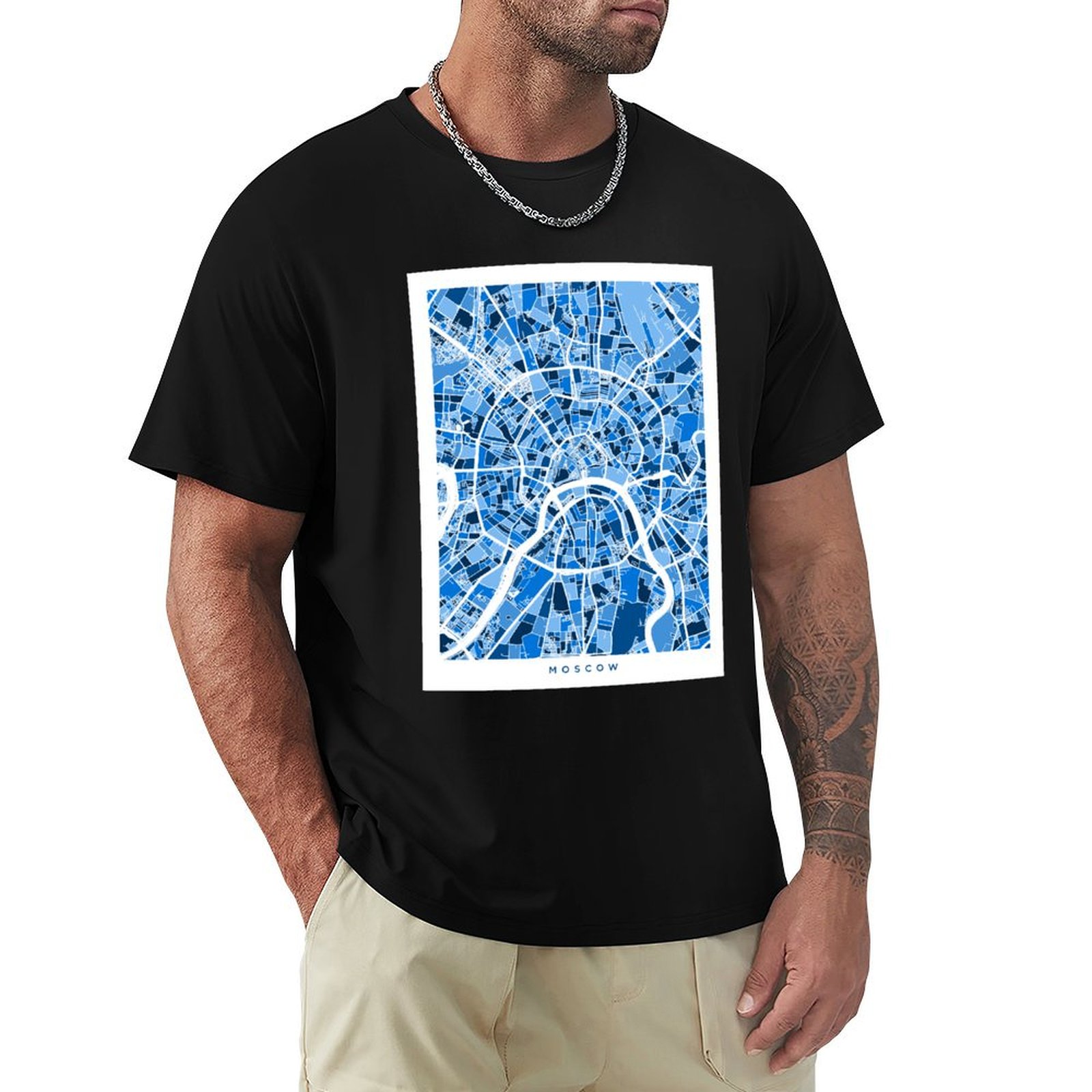 Street Fashion Moscow - Moscow City Street Map T-Shirt Fashion