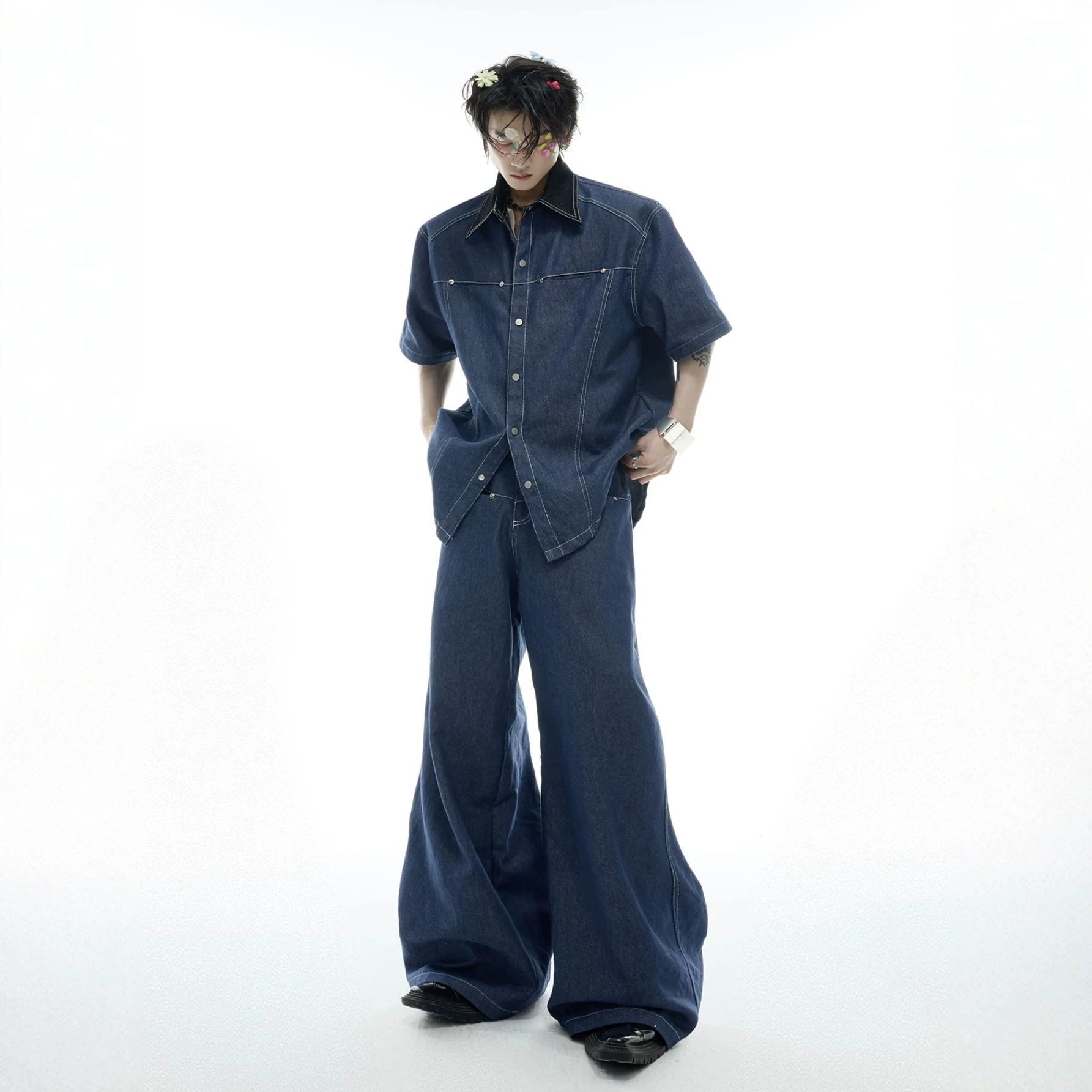 Street Fashion Denim - Summer Men's Denim Matching Set American