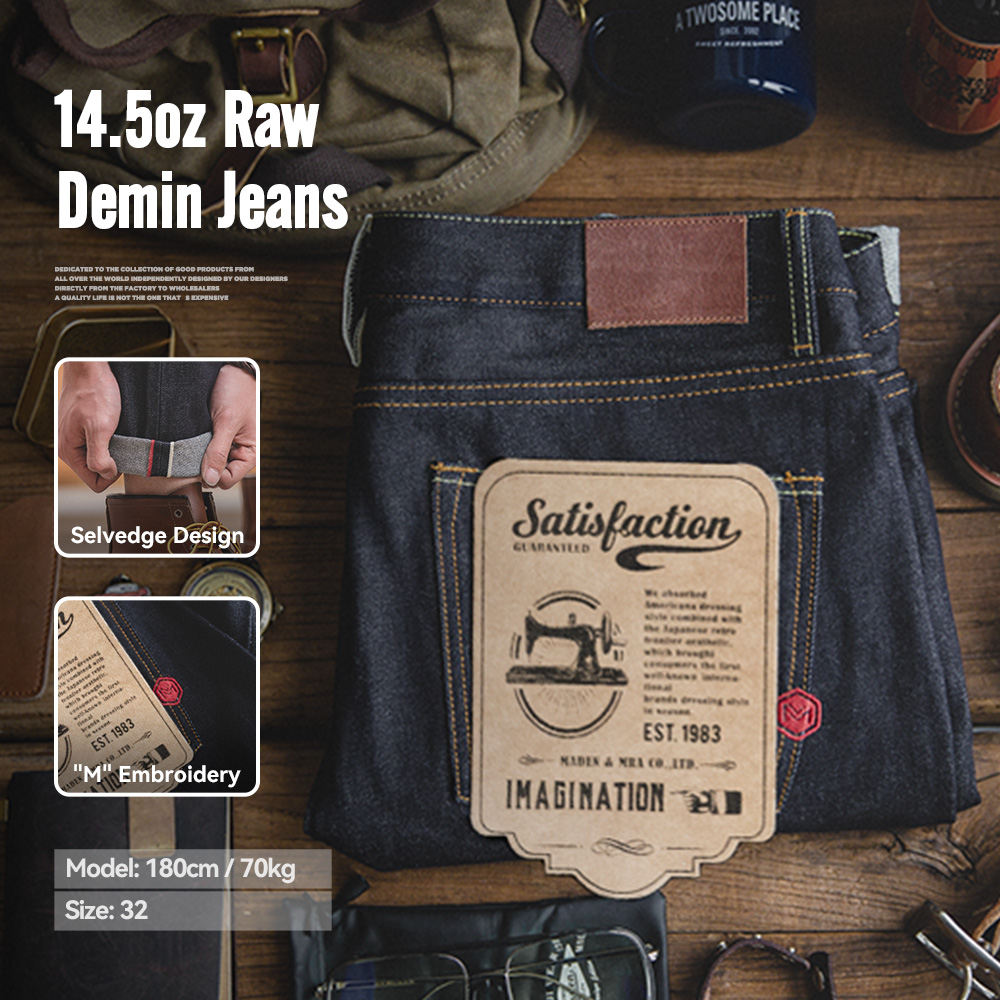 Levis Jeans 501 - Maden Retro 14.5oz Selvedge Raw Denim