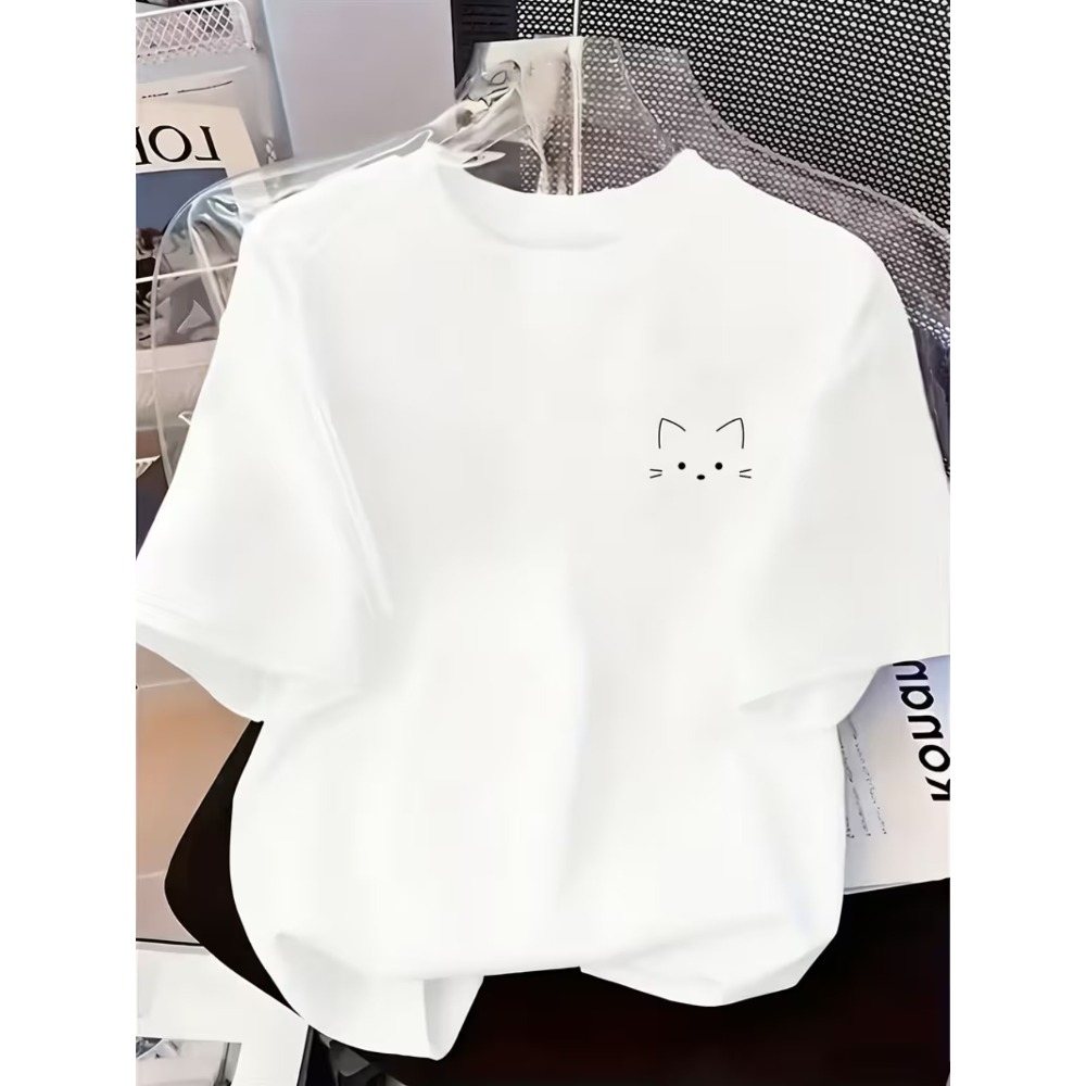 Street Fashion Logo - Minimalist Chest Small Logo Cat Easy