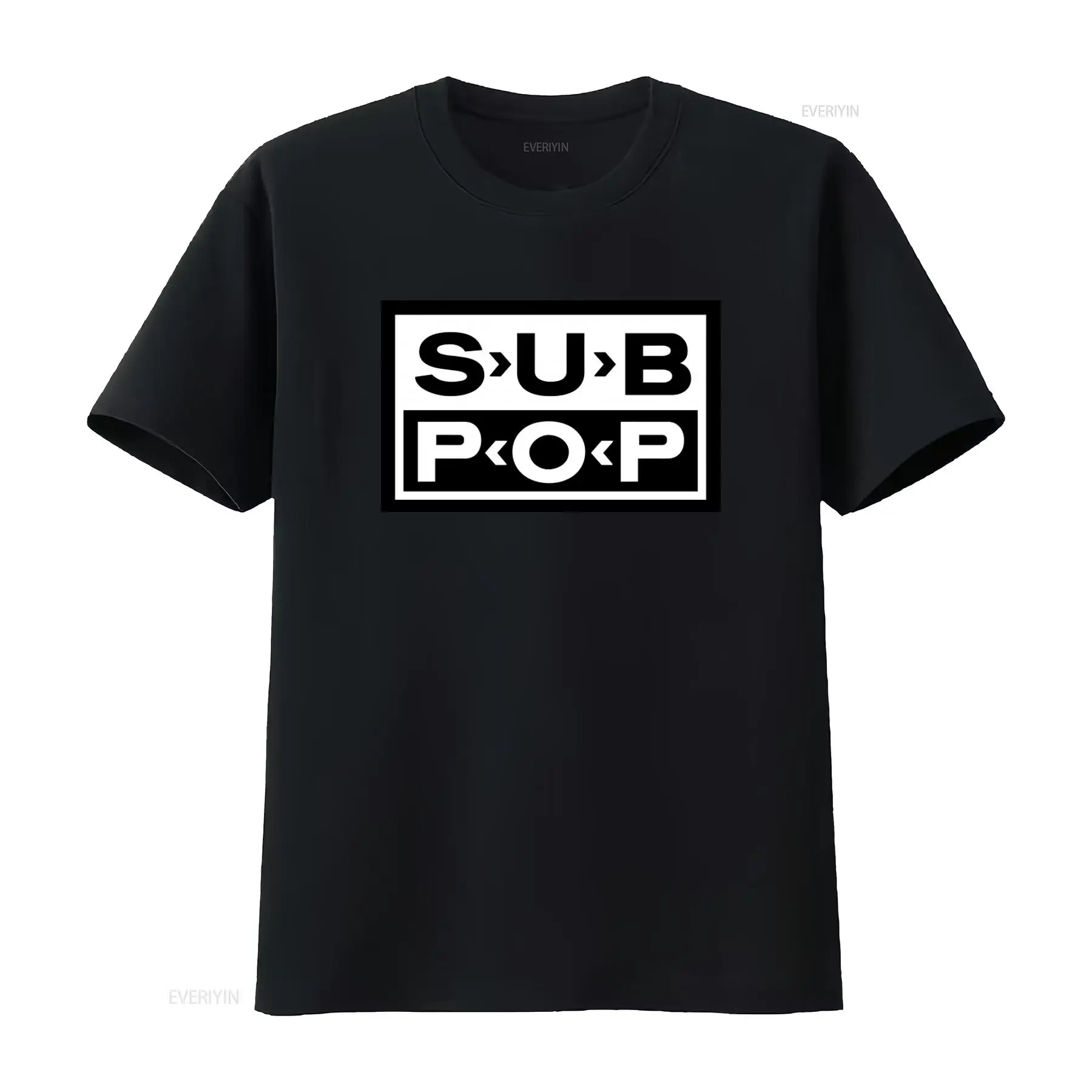 Sub Pop Logo T Shirt Black wit - огляд і ціна Street Fashion Logo