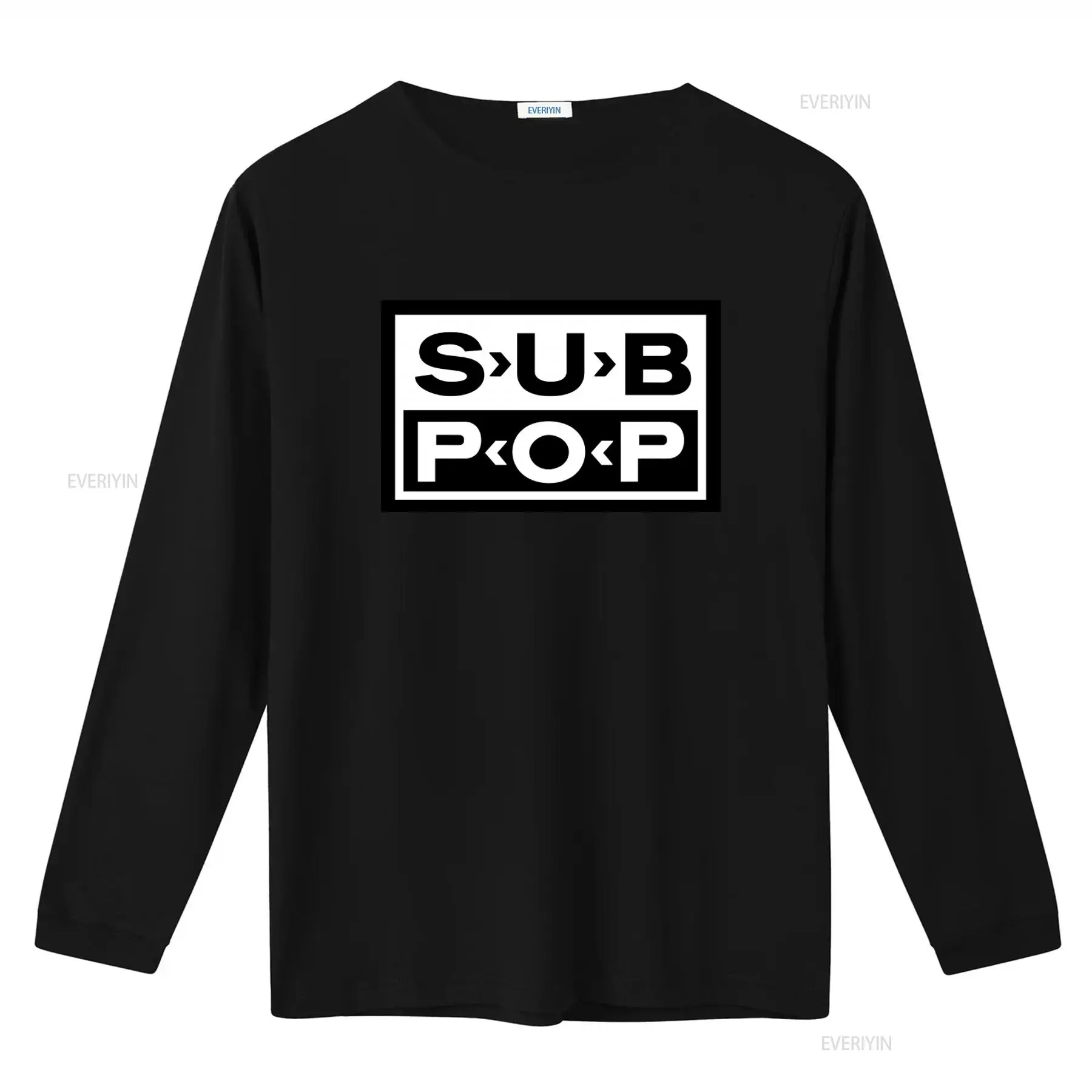 Sub Pop Logo T Shirt Black wit - огляд і ціна Street Fashion Logo