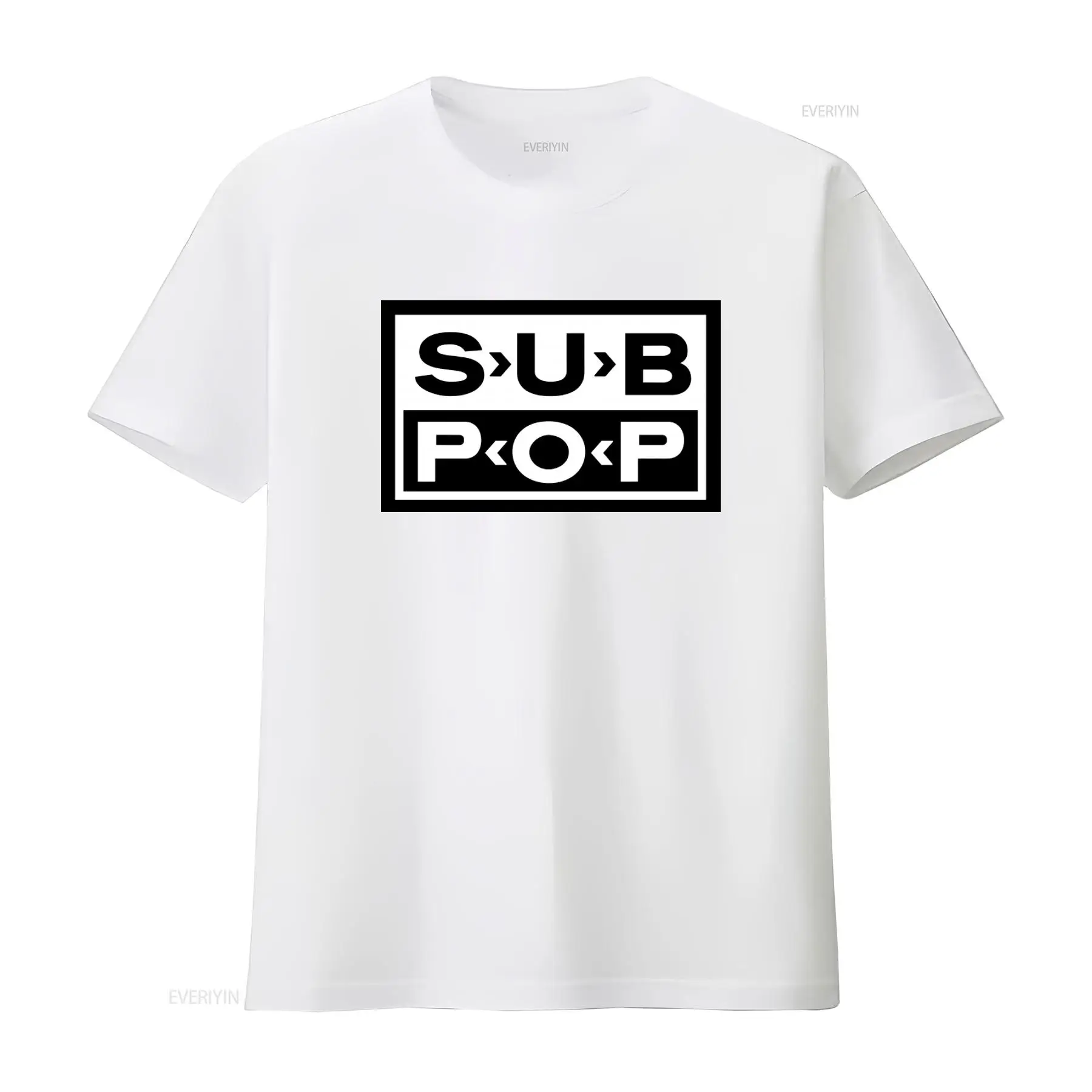 Sub Pop Logo T Shirt Black wit - огляд і ціна Street Fashion Logo