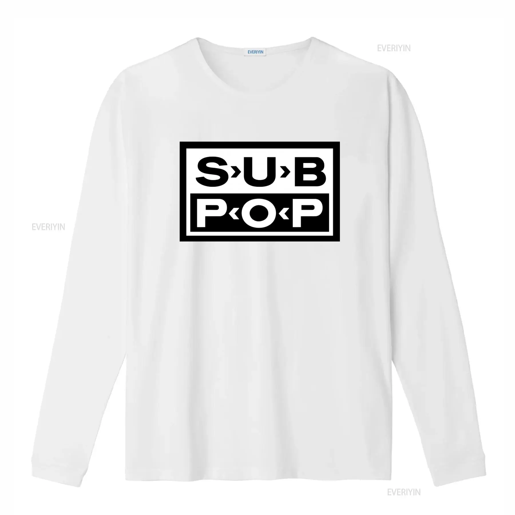 Sub Pop Logo T Shirt Black wit - огляд і ціна Street Fashion Logo