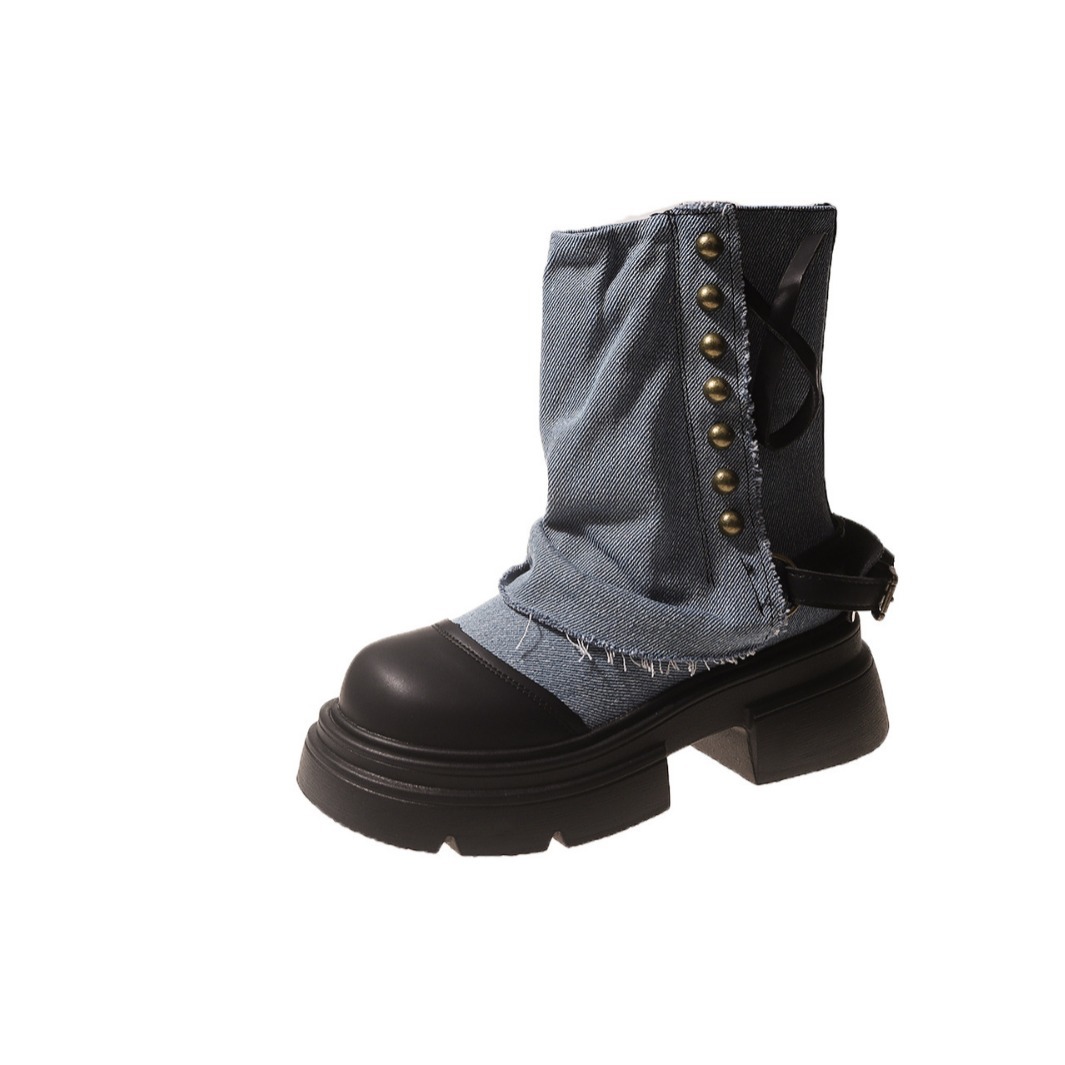 Women Boots British Fashion Pa - огляд і ціна Street Fashion Denim