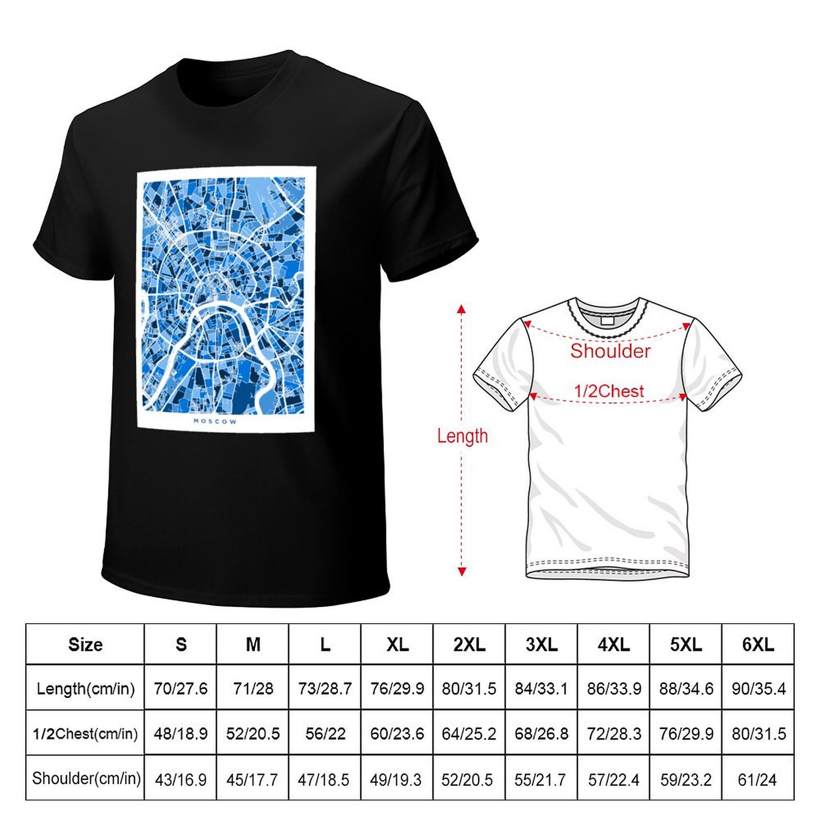 Moscow City Street Map T-Shirt - огляд і ціна Street Fashion Moscow