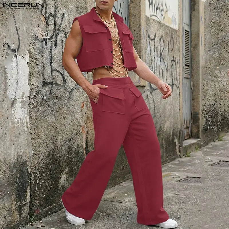 INCERUN Men Sets Solid Sleevel - огляд і ціна Street Fashion Us