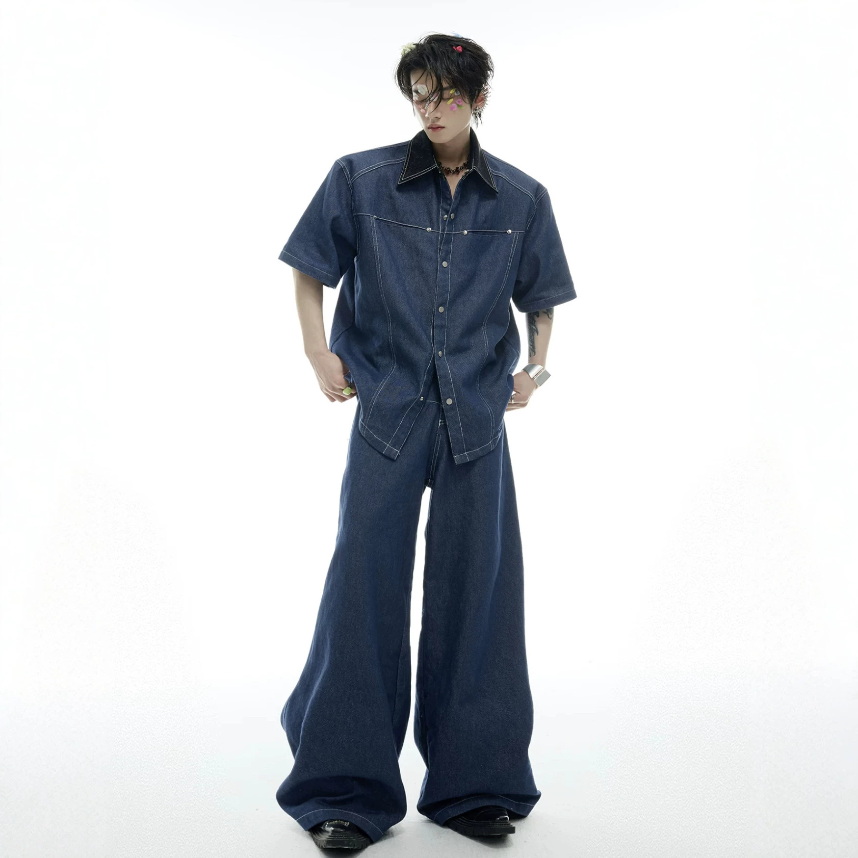 Summer Men's Denim Matching Se - огляд і ціна Street Fashion Denim