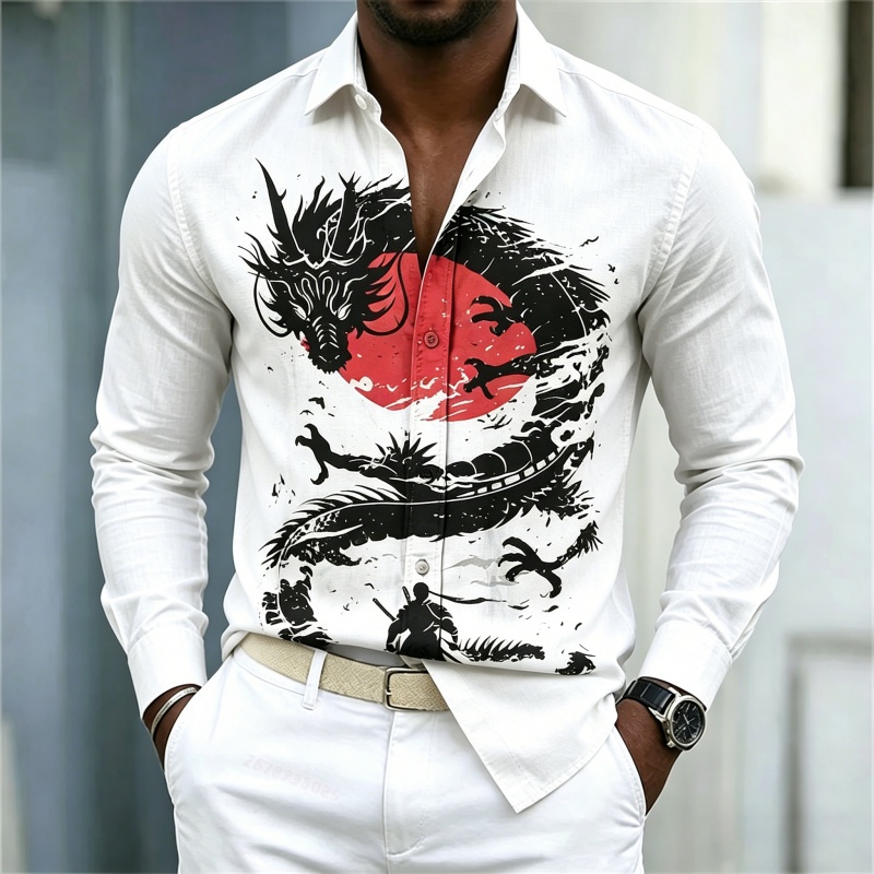 2026 New Men's Shirt White Bla - огляд і ціна Street Fashion Us