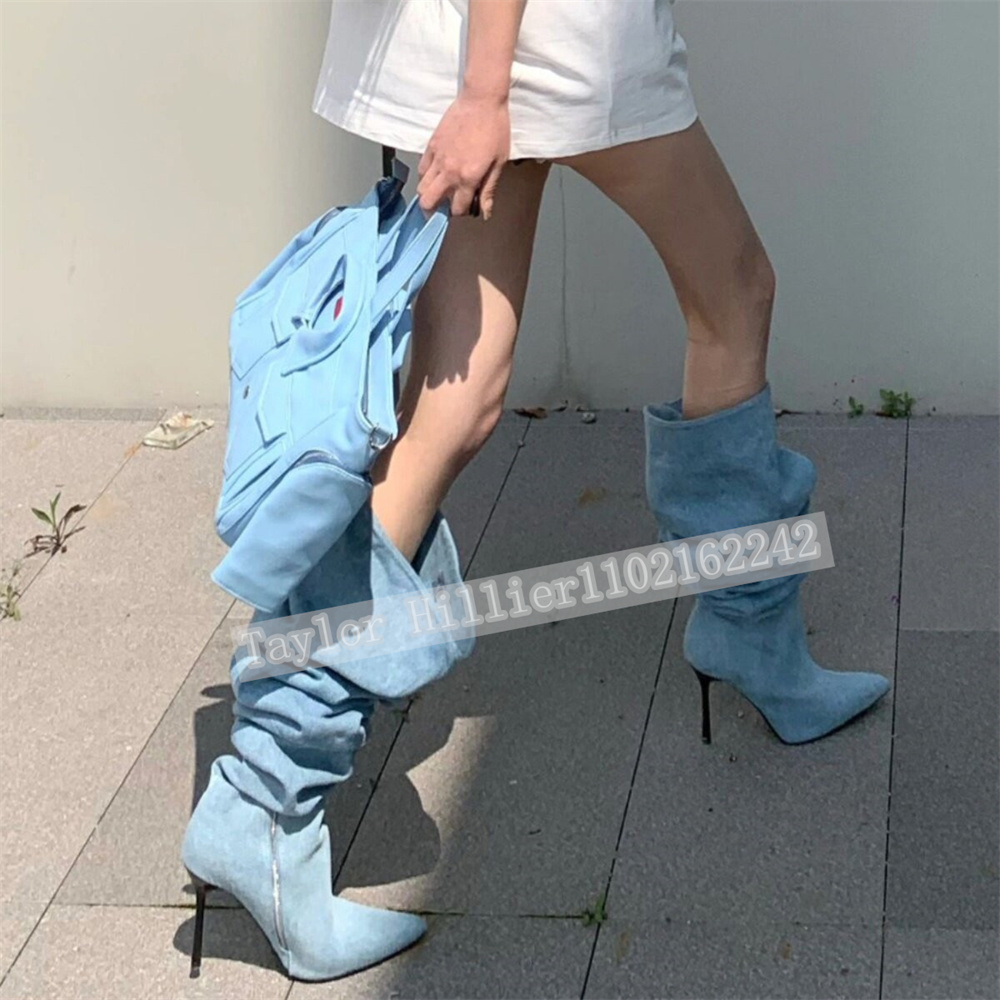 Springtime Blue Denim Pleated  - огляд і ціна Street Fashion Denim